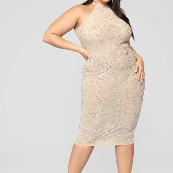 slim fit dress slacks Novah - PLUS SIZE - Long Sleeve Sequin Dress main image 1